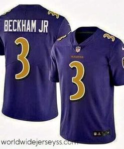 Superbly made Nike Baltimore Ravens #3 Odell Beckham Jr Purple Color Rush Limited Jersey