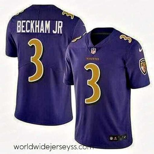 Superbly made Nike Baltimore Ravens #3 Odell Beckham Jr Purple Color Rush Limited Jersey