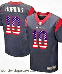 Exquisitely designed Nike Houston Texans 10 DeAndre Hopkins Elite Navy Blue Home USA Flag Fashion NFL Jersey