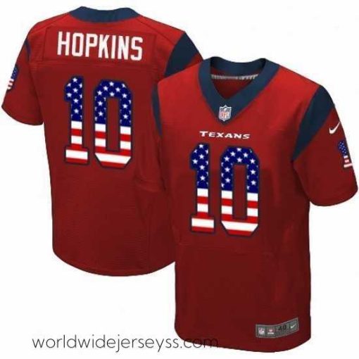 Exquisitely designed Nike Houston Texans 10 DeAndre Hopkins Elite Red Alternate USA Flag Fashion NFL Jersey