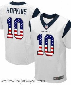 Superbly made Nike Houston Texans 10 DeAndre Hopkins Elite White Road USA Flag Fashion NFL Jersey
