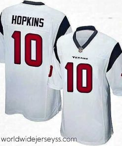 Finely crafted Nike Houston Texans 10 DeAndre Hopkins Game White NFL Jersey