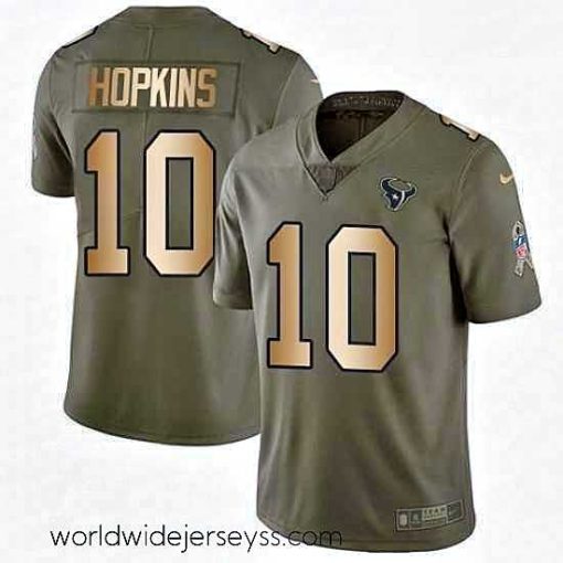 Marvelously styled Nike Houston Texans 10 DeAndre Hopkins Limited OliveGold 2017 Salute to Service NFL Jersey