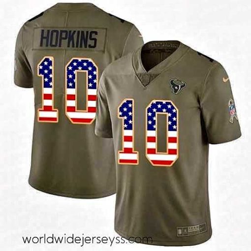 Finely crafted Nike Houston Texans 10 DeAndre Hopkins Limited OliveUSA Flag 2017 Salute to Service NFL Jersey