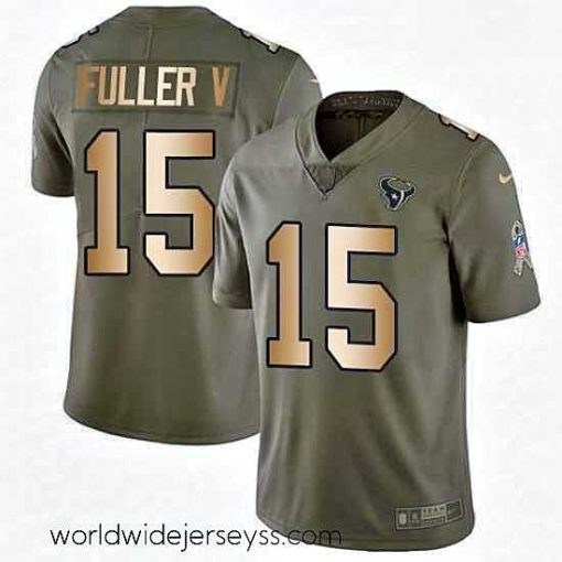 Exceptionally fashioned Nike Houston Texans 15 Will Fuller V Limited OliveGold 2017 Salute to Service NFL Jersey