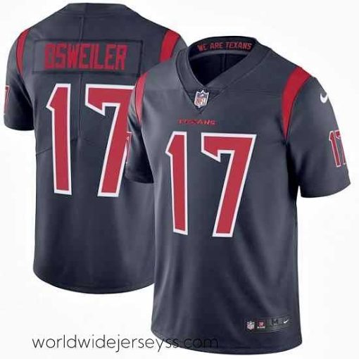 Marvelously styled Nike Houston Texans #17 Brock Osweiler Navy Color Rush Limited Jersey