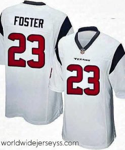 Superbly made Nike Houston Texans 23 Arian Foster Game White NFL Jersey