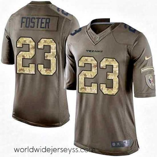 Exquisitely designed Nike Houston Texans 23 Arian Foster Limited Green Salute to Service NFL Jersey