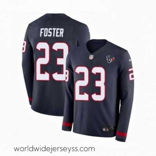 Finely crafted Nike Houston Texans 23 Arian Foster Limited Navy Blue Therma Long Sleeve NFL Jersey