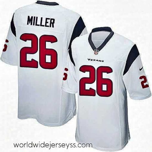 Finely crafted Nike Houston Texans 26 Lamar Miller Game White NFL Jersey