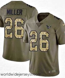 Exquisitely designed Nike Houston Texans 26 Lamar Miller Limited OliveCamo 2017 Salute to Service NFL Jersey