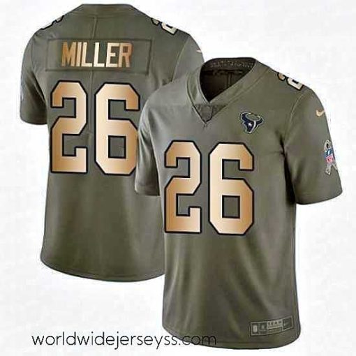 Finely crafted Nike Houston Texans 26 Lamar Miller Limited OliveGold 2017 Salute to Service NFL Jersey