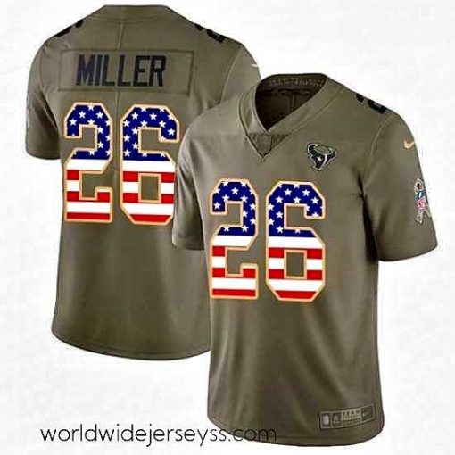 Finely crafted Nike Houston Texans 26 Lamar Miller Limited OliveUSA Flag 2017 Salute to Service NFL Jersey