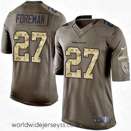 Exquisitely designed Nike Houston Texans 27 DOnta Foreman Limited Green Salute to Service NFL Jersey