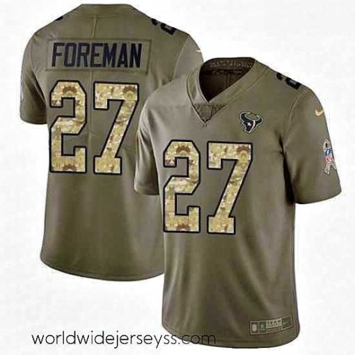 Superbly made Nike Houston Texans 27 DOnta Foreman Limited OliveCamo 2017 Salute to Service NFL Jersey