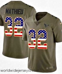 Superbly made Nike Houston Texans 32 Tyrann Mathieu Limited OliveUSA Flag 2017 Salute to Service NFL Jersey