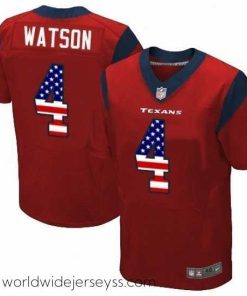 Superbly made Nike Houston Texans 4 Deshaun Watson Elite Red Alternate USA Flag Fashion NFL Jersey