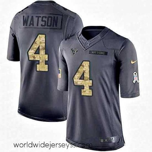Marvelously styled Nike Houston Texans 4 Deshaun Watson Limited Black 2016 Salute to Service NFL Jersey
