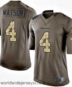 Marvelously styled Nike Houston Texans 4 Deshaun Watson Limited Green Salute to Service NFL Jersey