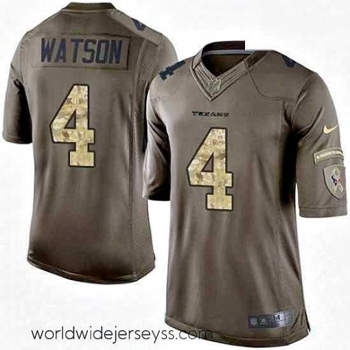 Marvelously styled Nike Houston Texans 4 Deshaun Watson Limited Green Salute to Service NFL Jersey