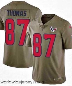 Superbly made Nike Houston Texans 87 Demaryius Thomas Limited Olive 2017 Salute to Service NFL Jersey
