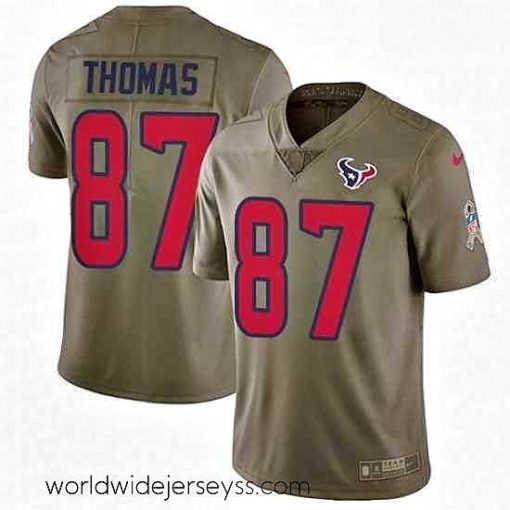 Superbly made Nike Houston Texans 87 Demaryius Thomas Limited Olive 2017 Salute to Service NFL Jersey