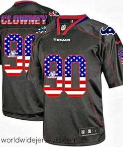 Exceptionally fashioned Nike Houston Texans 90 Jadeveon Clowney Elite Black USA Flag Fashion NFL Jersey