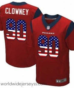 Exceptionally fashioned Nike Houston Texans 90 Jadeveon Clowney Elite Red Alternate USA Flag Fashion NFL Jersey