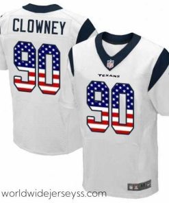Exceptionally fashioned Nike Houston Texans 90 Jadeveon Clowney Elite White Road USA Flag Fashion NFL Jersey