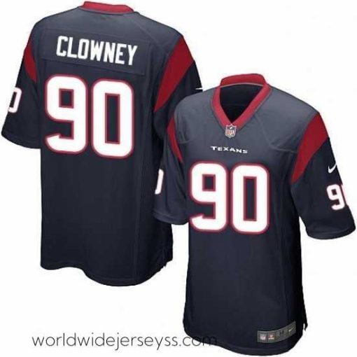 Superbly made Nike Houston Texans 90 Jadeveon Clowney Game Navy Blue Team Color NFL Jersey