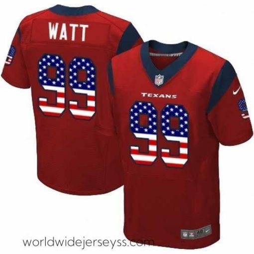 Finely crafted Nike Houston Texans 99 JJ Watt Elite Red Alternate USA Flag Fashion NFL Jersey