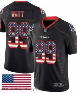 Exceptionally fashioned Nike Houston Texans 99 JJ Watt Limited Black Rush USA Flag NFL Jersey