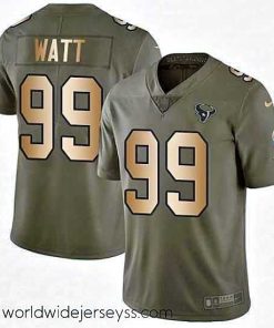 Superbly made Nike Houston Texans 99 JJ Watt Limited OliveGold 2017 Salute to Service NFL Jersey