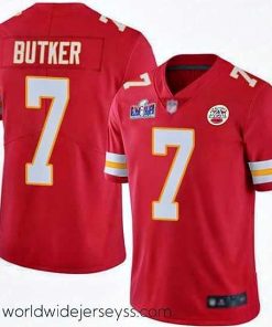 Superbly made Nike Kansas City Chiefs 7 Harrison Butker Red Team Color Bound Stitched NFL Vapor Untouchable Limited 2024 Super Bowl LVIII Jersey