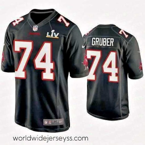 Superbly made Paul Gruber Buccaneers Black Super Bowl Lv Game Fashion Jersey