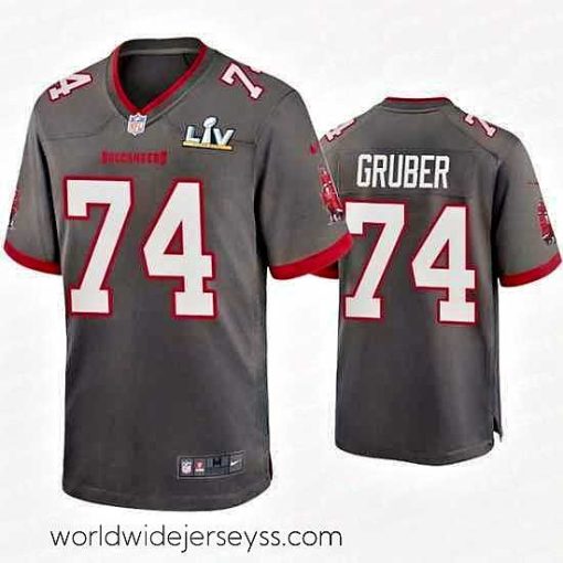 Exquisitely designed Paul Gruber Buccaneers Pewter Super Bowl Lv Game Jersey