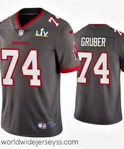 Superbly made Paul Gruber Buccaneers Pewter Super Bowl Lv Vapor Limited Jersey