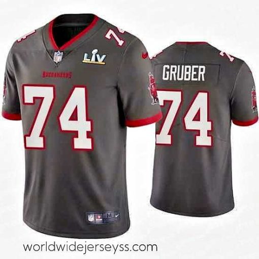Superbly made Paul Gruber Buccaneers Pewter Super Bowl Lv Vapor Limited Jersey