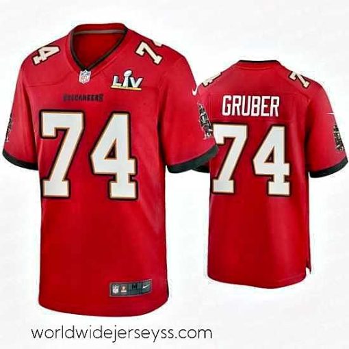 Superbly made Paul Gruber Buccaneers Red Super Bowl Lv Game Jersey