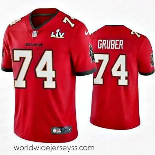 Superbly made Paul Gruber Buccaneers Red Super Bowl Lv Vapor Limited Jersey