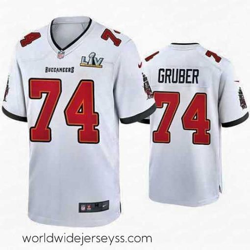 Finely crafted Paul Gruber Buccaneers White Super Bowl Lv Game Jersey