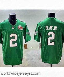 Superbly made Philadelphia Eagles 2 Darius Slay Jr  Green 2025 Super Bowl LIX Patch F.U.S.E  Throwback Vapor Untouchable Limited Stitched Football Jersey