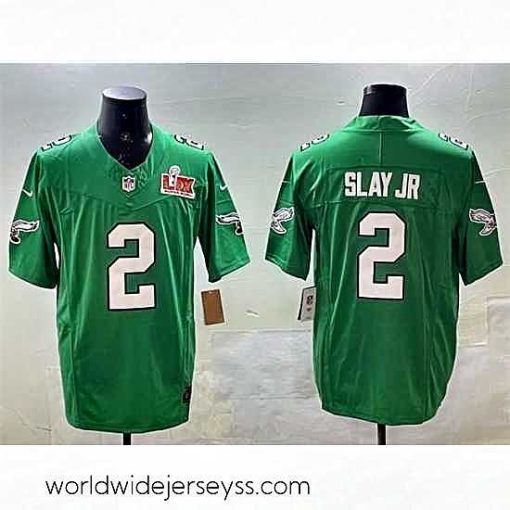 Superbly made Philadelphia Eagles 2 Darius Slay Jr  Green 2025 Super Bowl LIX Patch F.U.S.E  Throwback Vapor Untouchable Limited Stitched Football Jersey