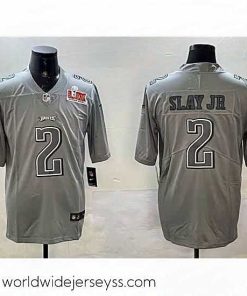 Superbly made Philadelphia Eagles 2 Darius Slay Jr  Grey 2025 Super Bowl LIX Patch Atmosphere Fashion Vapor Untouchable Limited Stitched Football Jersey