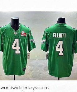 Superbly made Philadelphia Eagles 4 Jake Elliott Green 2025 Super Bowl LIX Patch F.U.S.E  Throwback Vapor Untouchable Limited Stitched Football Jersey