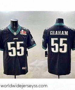 Finely crafted Philadelphia Eagles 55 Brandon Graham Black 2025 Super Bowl LIX Patch Vapor Untouchable Limited Stitched Football Jersey