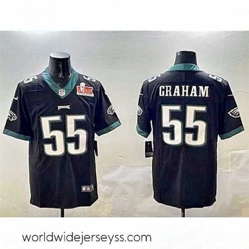 Finely crafted Philadelphia Eagles 55 Brandon Graham Black 2025 Super Bowl LIX Patch Vapor Untouchable Limited Stitched Football Jersey