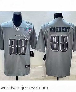 Exceptionally fashioned Philadelphia Eagles 88 Dallas Goedert Gray Super Bowl LVII Patch Atmosphere Fashion Stitched Jersey