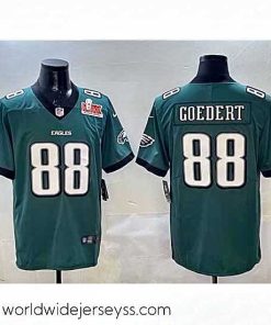 Exquisitely designed Philadelphia Eagles 88 Dallas Goedert Green 2025 Super Bowl LIX Patch New Vapor Untouchable Limited Stitched Football Jersey
