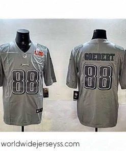 Superbly made Philadelphia Eagles 88 Dallas Goedert Grey 2025 Super Bowl LIX Patch Atmosphere Fashion Vapor Untouchable Limited Stitched Football Jersey